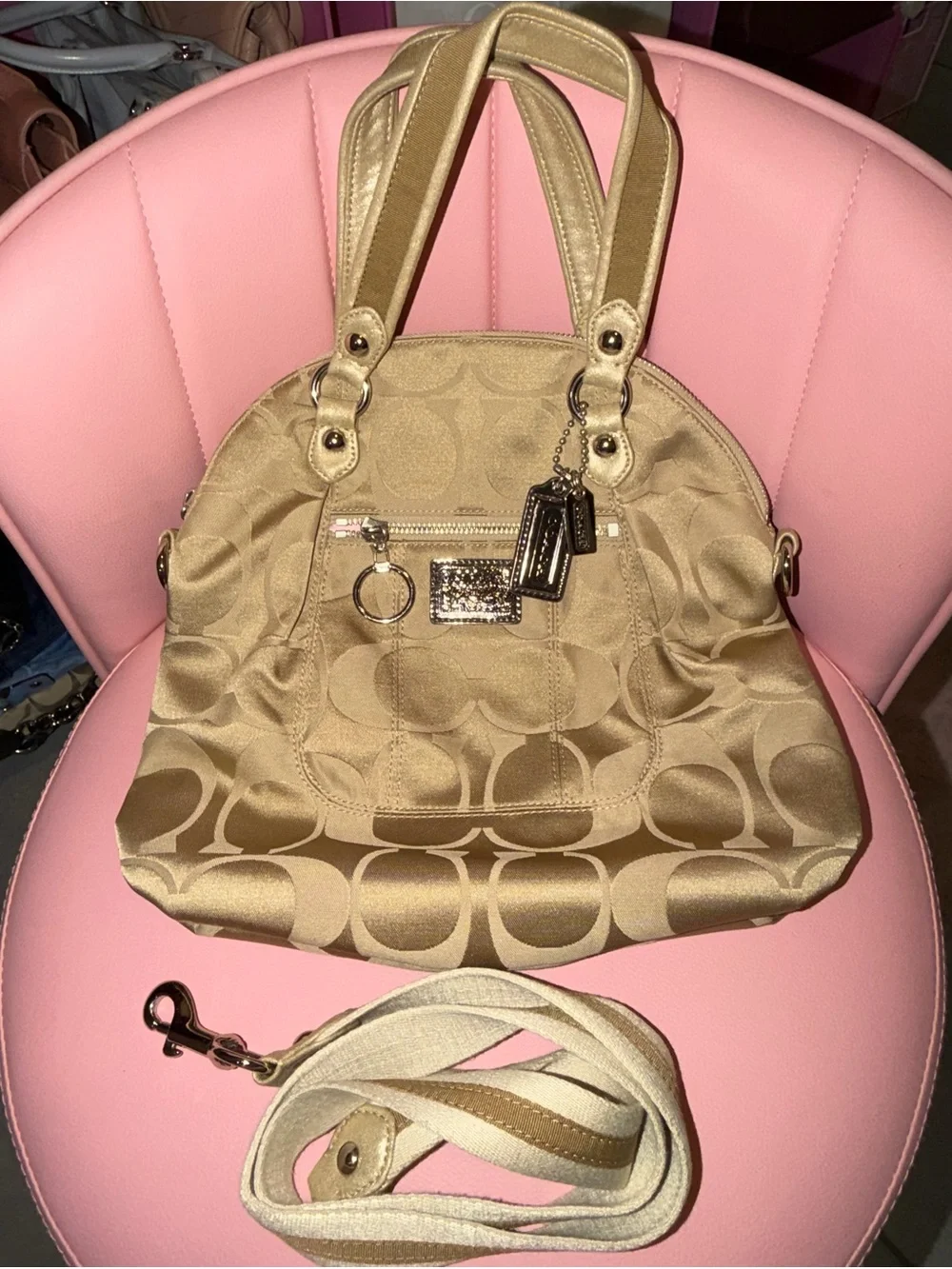 Coach Poppy Signature Dome Satchel in Gold